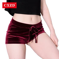 CXZD Summer Casual Shorts Women Beach Sport Shorts Sportswear Velvet Shorts Fashion Sexy Bodycon Workout Flannel Short Pants