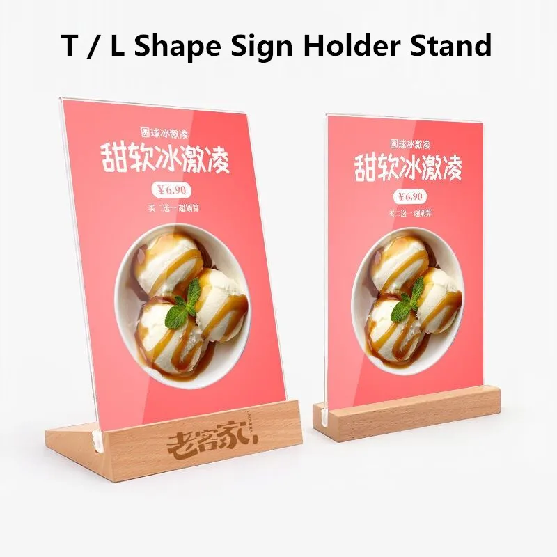 A4 Wood Base Acrylic Sign Holder Table Top Menu paper Card Display Stand 8.5 x 11 inch for Hotel, Conferences, Events, Business a4 wood base acrylic sign holder table top menu card display stand for 8 5 x 11 inches for hotel conferences events business