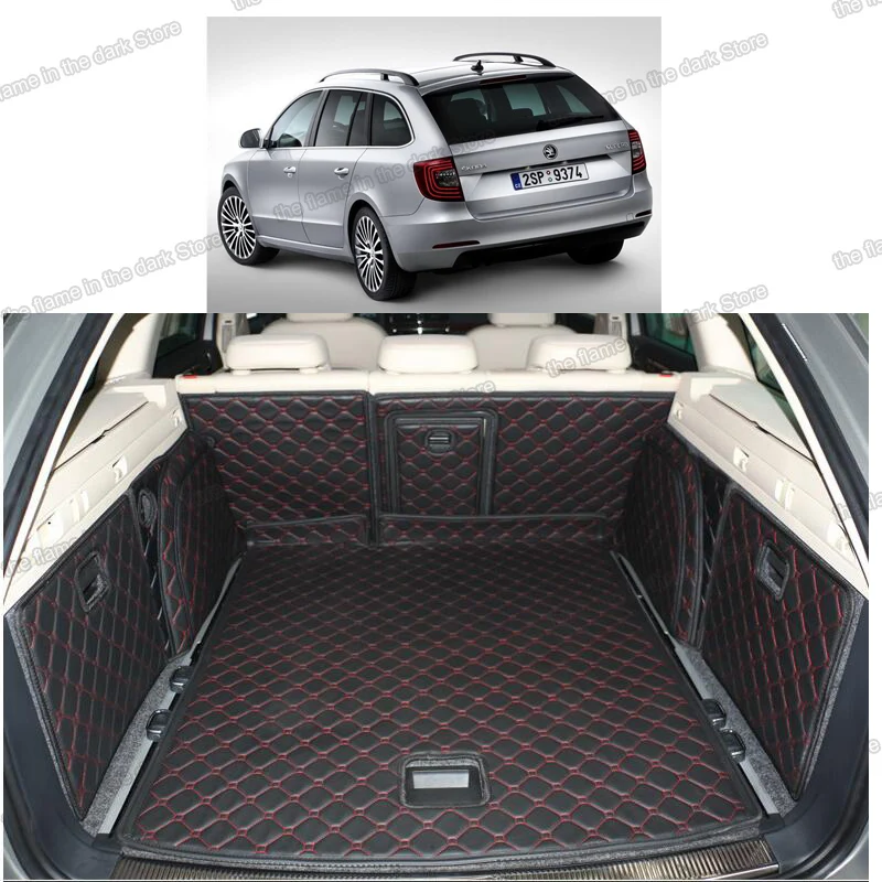 Кожаный коврик Lsrtw2017 для багажника автомобиля подкладка груза Skoda Superb 2009 2010 2011 2012