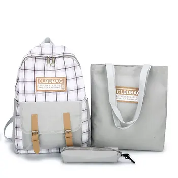

3 Piece Set High School Bags for Teenage Girls 2020 Canvas Travel Backpack Women Bookbags Teen Student Schoolbag Bolsas