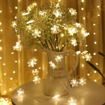 

3D 40 LEDs Snowflake String Light 8 Modes Christmas New Year Home Store Decor