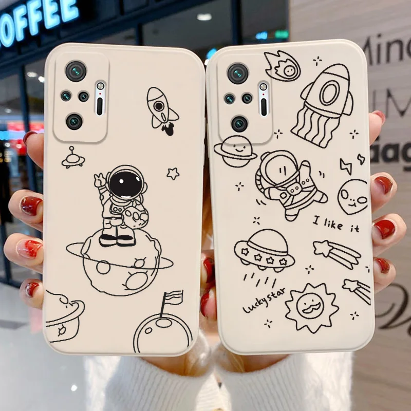 Poco X3 Pro Case Astronaut Soft Case For Xiaomi Redmi Note 10 9 Pro 8 Case Note9 Pro 11 9S 10S Little X3 9 T 9C NFC 9T 9A Cover