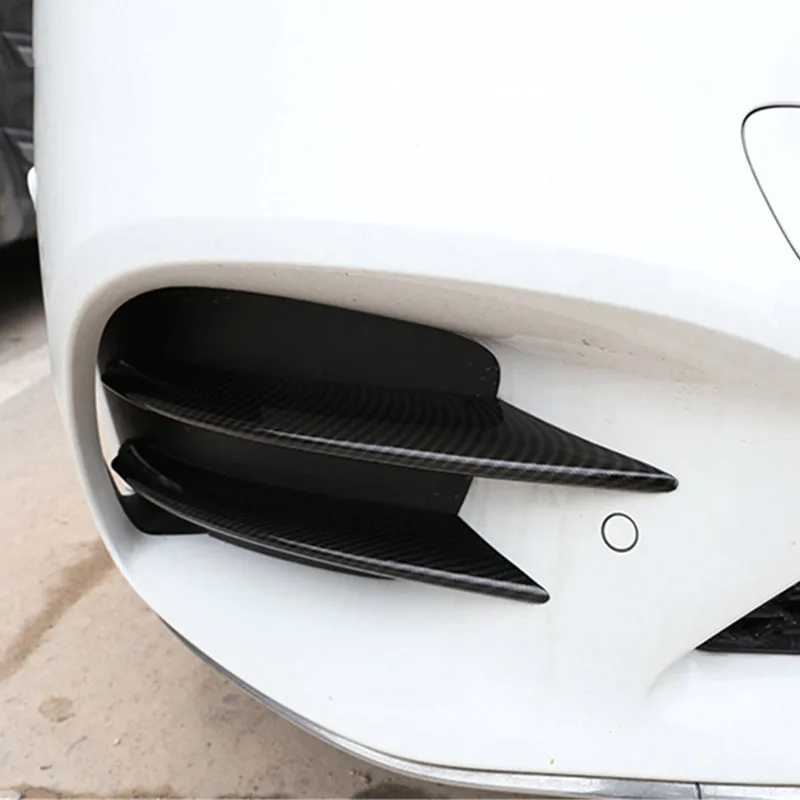 

Car Front Bumper Spoiler Air Knife Decoration For Mercedes Benz C Class W205 2019 Head Fog Lamp Grille Slats Trim Sticker