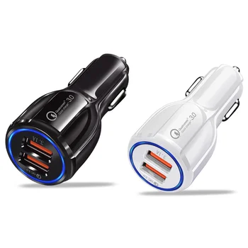 

Dual USB Car Charger 2 Port LCD Display 12-24V Cigarette Socket Lighter Fast Car Charger Power Adapter Car Styling