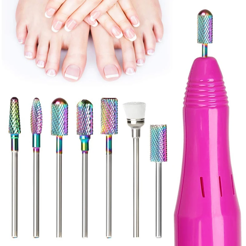 

Professional 7 Pcs Nail Drill Bits File Grinding Head Set Manicure Care Tools Kits 2019 New