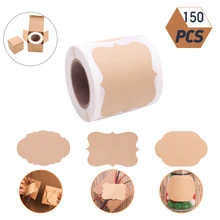 150 шт/рулон пустые коричневые крафт бумажные наклейки на заказ этикетки стикеры для баночек логотип стикер s Подарочная коробка бирки