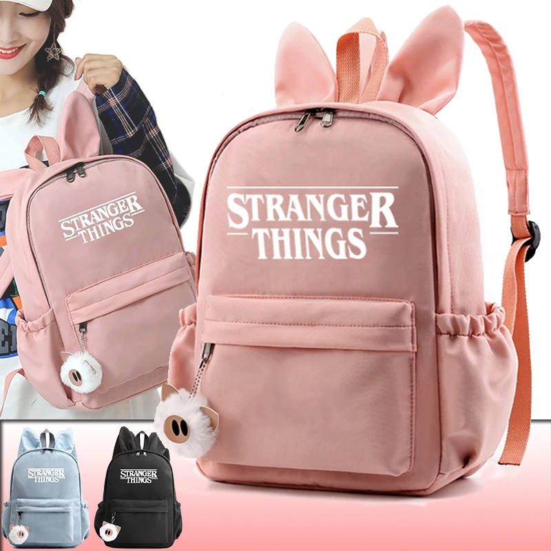 

BPZMD Cute Letters Backpacks For Girls Casual School Students Stranger Things Shoulder Bag Women Large Capacity Travel Bags