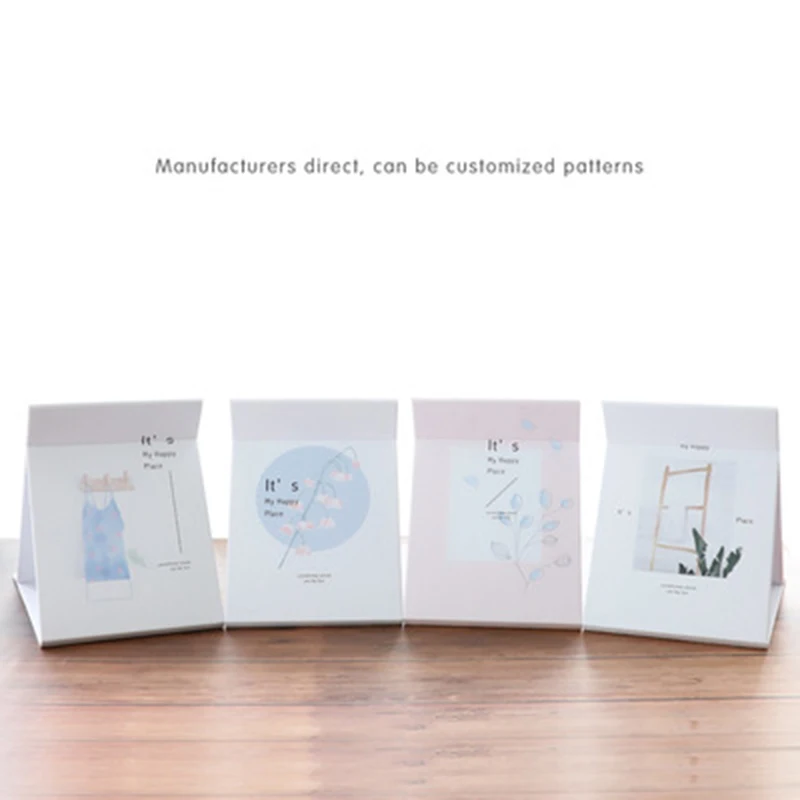 New Pocket Portable Makeup Mirror Table Desktop Travel Foldable Makeup Mirrors Folding Dormitory Mirror Lighted Makeup Mirror