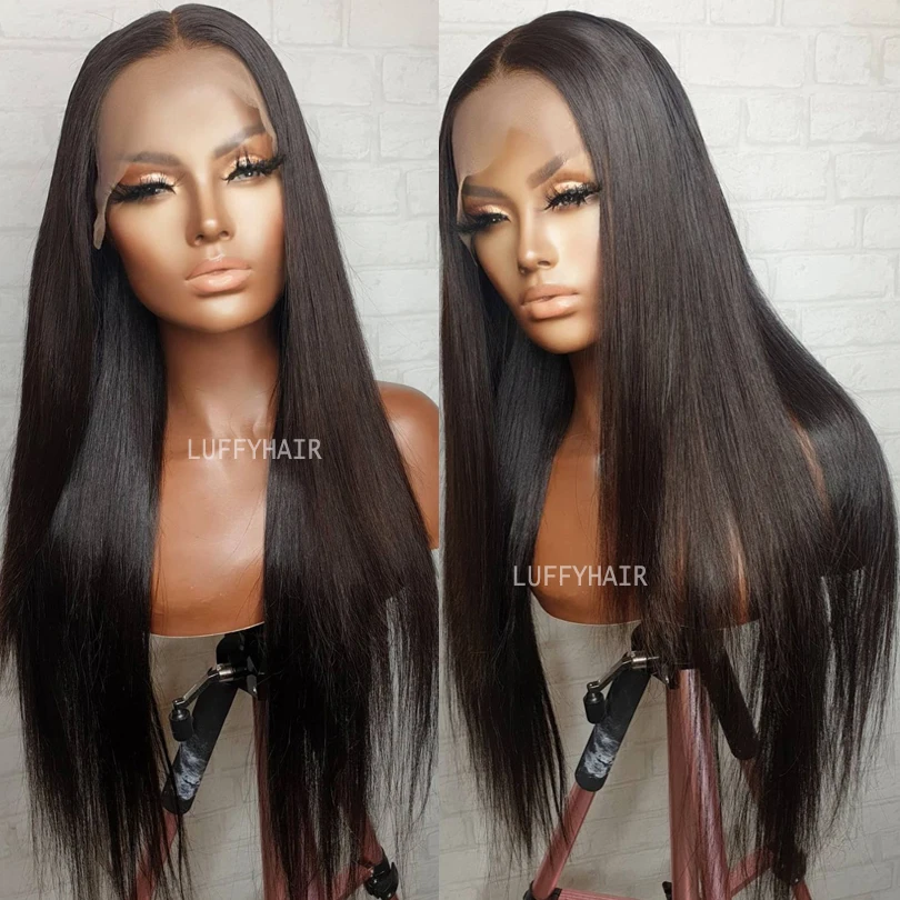 LUFFYHAIR 5*5 실크베이스 전체 레이스 인간의 머리 가발  머리카락 미리 뽑아 브라질 버진 헤어 실크 탑 레이스 가발 여성을위한