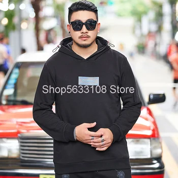 

Autumn Loose Big Size Pullover Backing Sweater Men Leisure Sports Long Sleeve Printing With Cap Coat