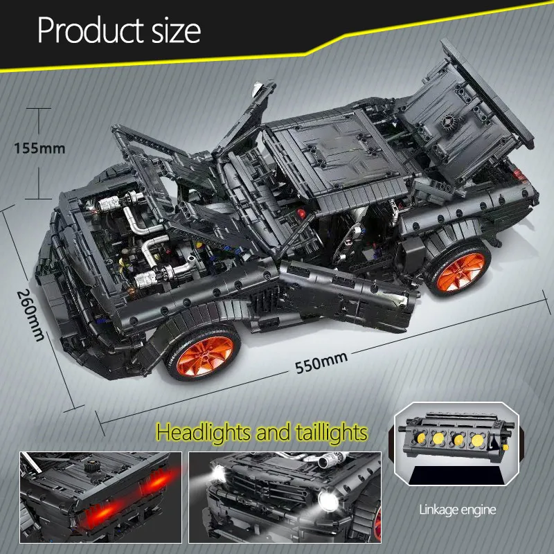 remarkable  MOC RC Endurance Sports Car Model Bricks Legoning Technic Racing Car Led Light 3168pcs Building Blo