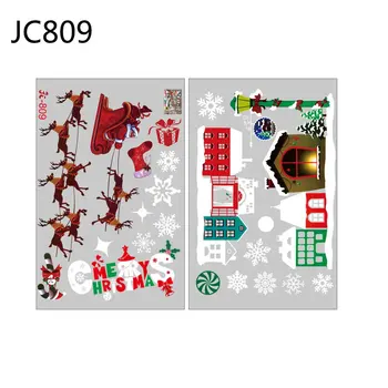 

1PCS Christmas Wall Stickers Santa Claus Window Stickers DIY Cute PVC Decal New Year Party Store Home Decor 09