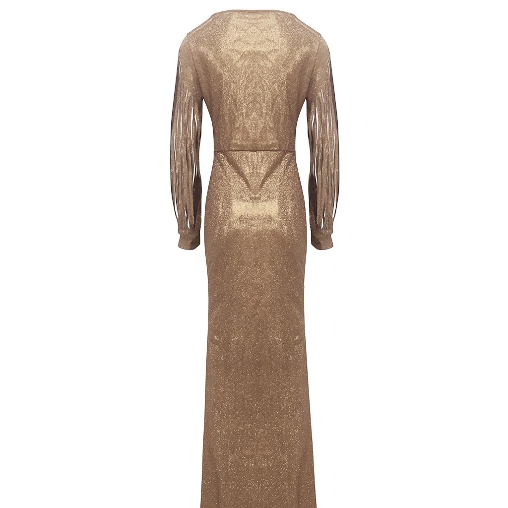 Women Sexy Dress Slim Solid Color Lace Deep Dresses Hollow Lace Long Sleeve Mop Dress Elegant Evening Party Ladies Girls 806