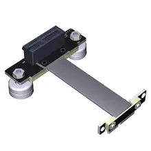 Pcie riser alta velocidade pci express 3.0 1x cabo flexível riser adaptador de porta extensão dupla vertical 90 graus + pé magnético
