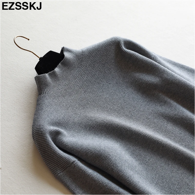 Шикарный свободный свитер женский пуловер Повседневный Водолазка с длинным рукавом безразмерная вязаная кофта женские джемперы Сплит шикарный толстый свитер
