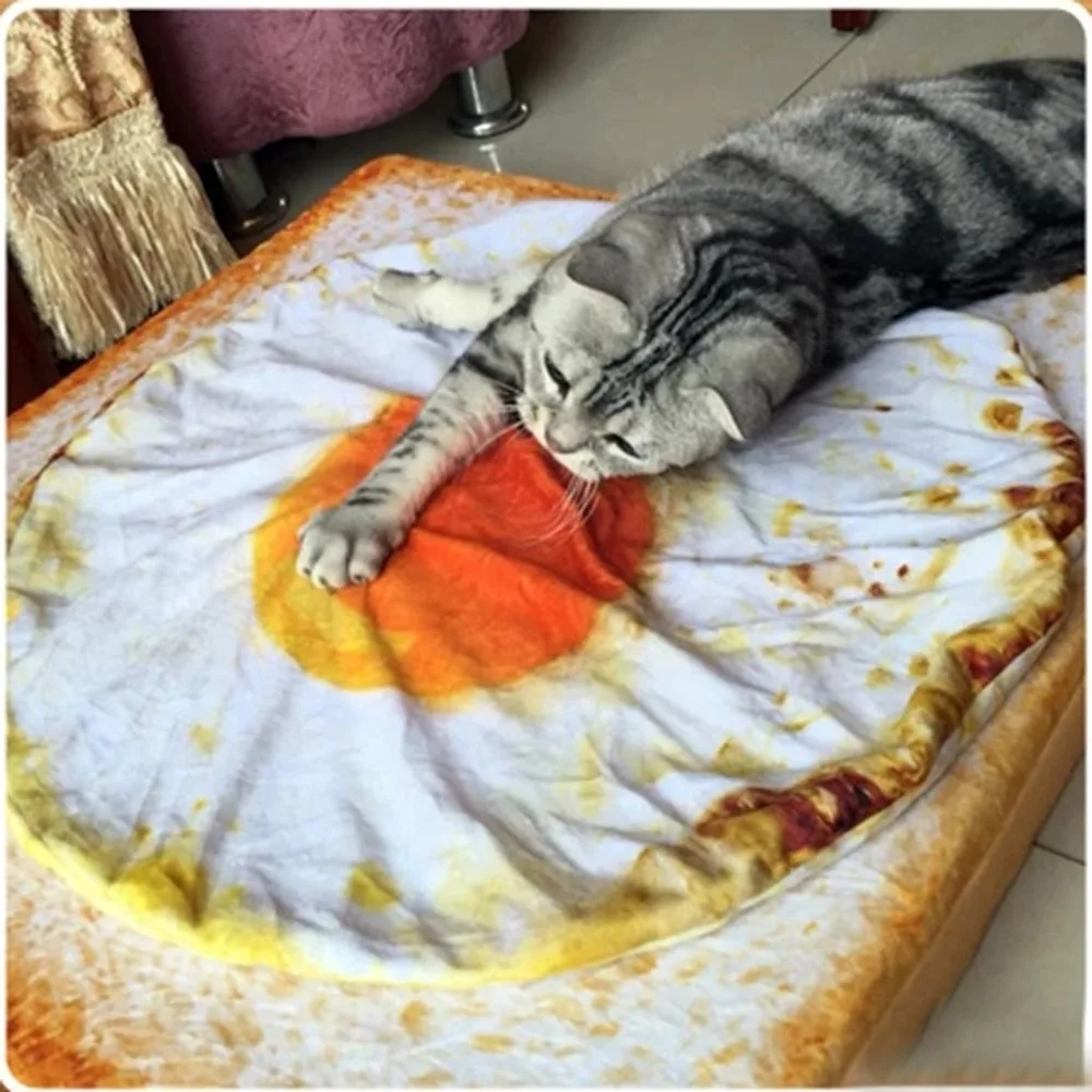 Pet bed dog cat pad blanket kennel durable soft toast bread pouch egg pad quilt cat pet pad set hondenmand donut 30N25 (1)