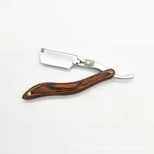 Razor Hair Razor Blade Wooden Handle Knife Holder Shaving Razor Barber Tools G1106
