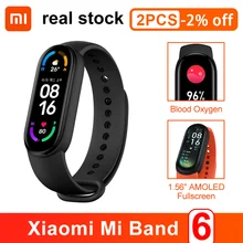 Xiaomi – Bracelet connecté Mi Band 6, écran AMOLED, capteur dactivité physique avec suivi du rythme cardiaque et mesure du taux doxygène dans le sang, étanche, plusieurs langues 