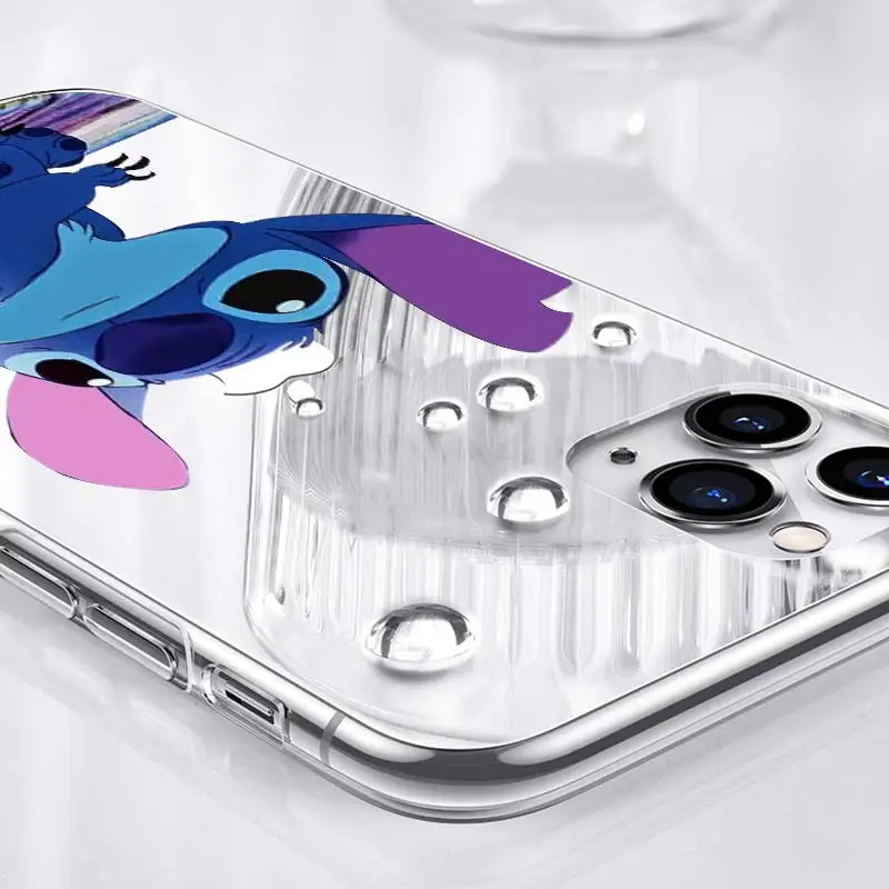 Disney Stitch For Apple iPhone 13 12 11 mini 8 7 6S 6 XS XR X 5 5S SE 2020 Pro Max Plus Transparent Phone Case apple 13 pro max case