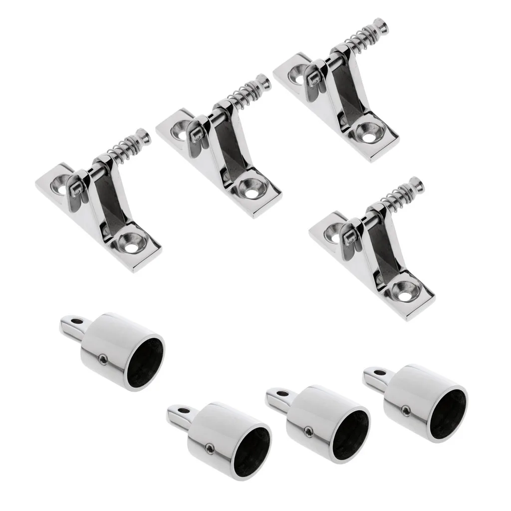 Boat Canopy Quick Release Pin Deck Mount Bimini Top Fittings w/Eye End Cap