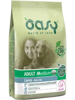 

Oasy dry dog adult medium for dogs Ms. Breeds with lamb-3 kg x 1 pc