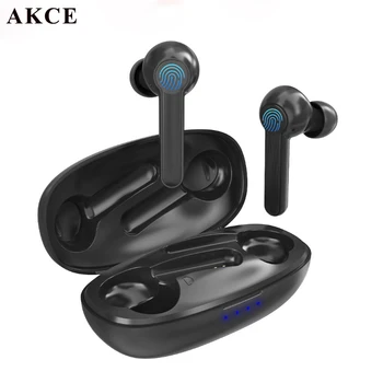 

AKCE Newest patent design upgrade TWS 5.0 Bluetooth wireless earphone Smart Touch cellphone earphones for mobile phone/ipad