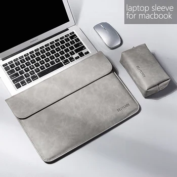 

Laptophoes 14 inch Laptop Sleeve Case for capa macbook air 13 macbook 12 case macbook air 13 case laptop sleeve 15.6 PU Leather