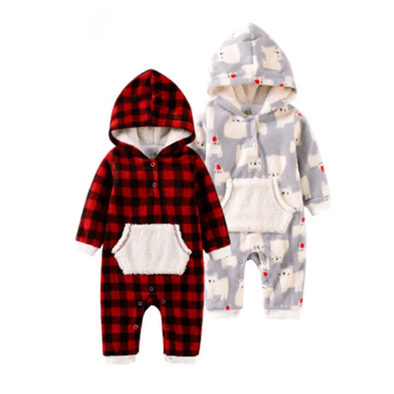 

Baby Clothes Winter 2019 Fleece Overalls For Children Warm New Born Romper From 0 To 1 Year Fleece Suit Unisex Costume