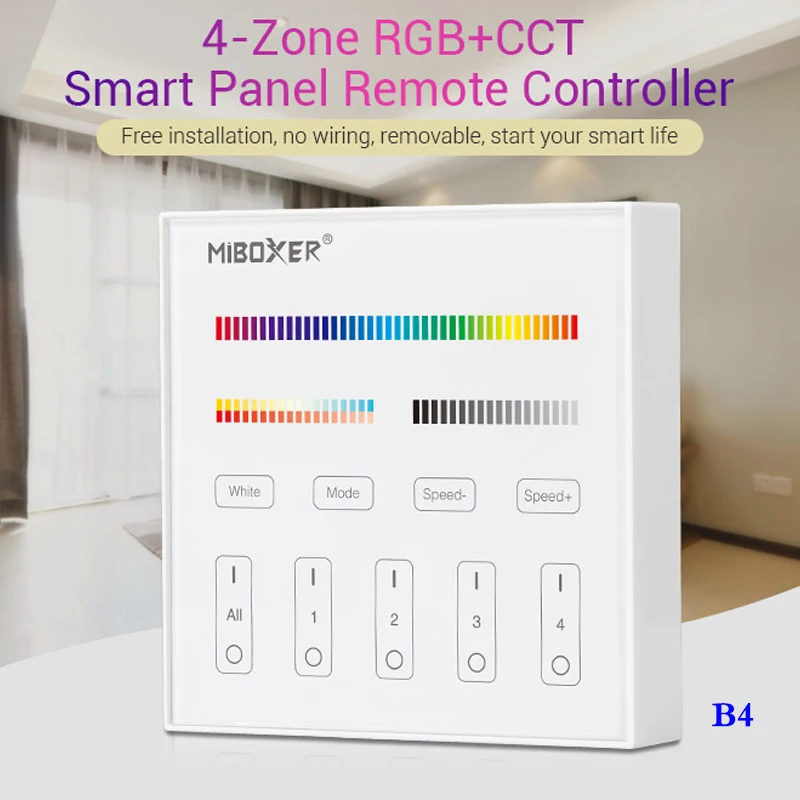 4 зоны Smart Touch Панель Встроенный светодиодный Беспроводной диммер 2 ГГц пульт