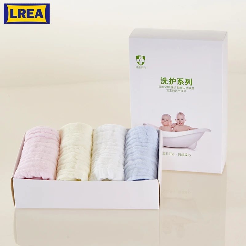 

LREA 4 PCS/lot Children's towel made of cotton gauze for face or bath Four combinations are available 25x50cm beach+towels