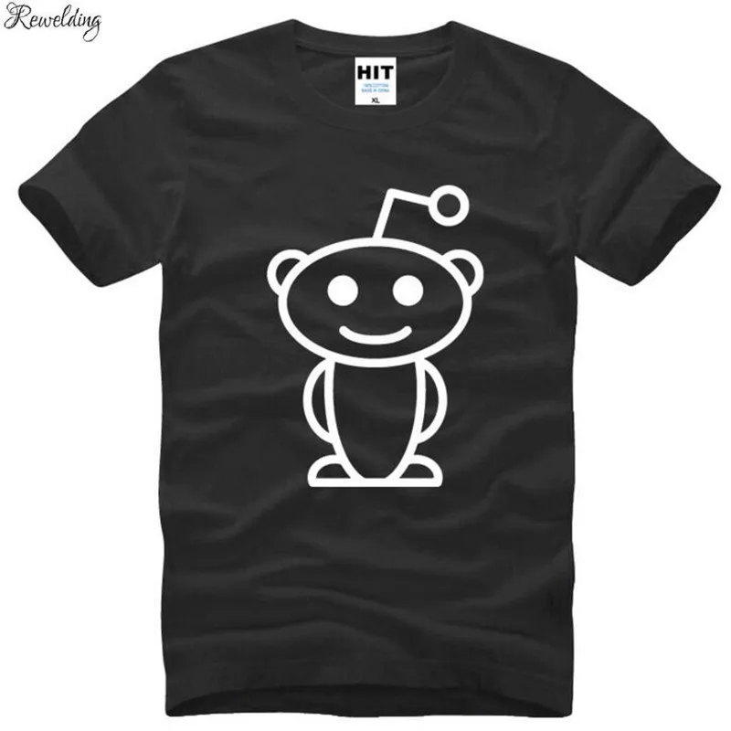 Футболка Reddit с принтом инопланетянина Мужская стильная тенниска из хлопка