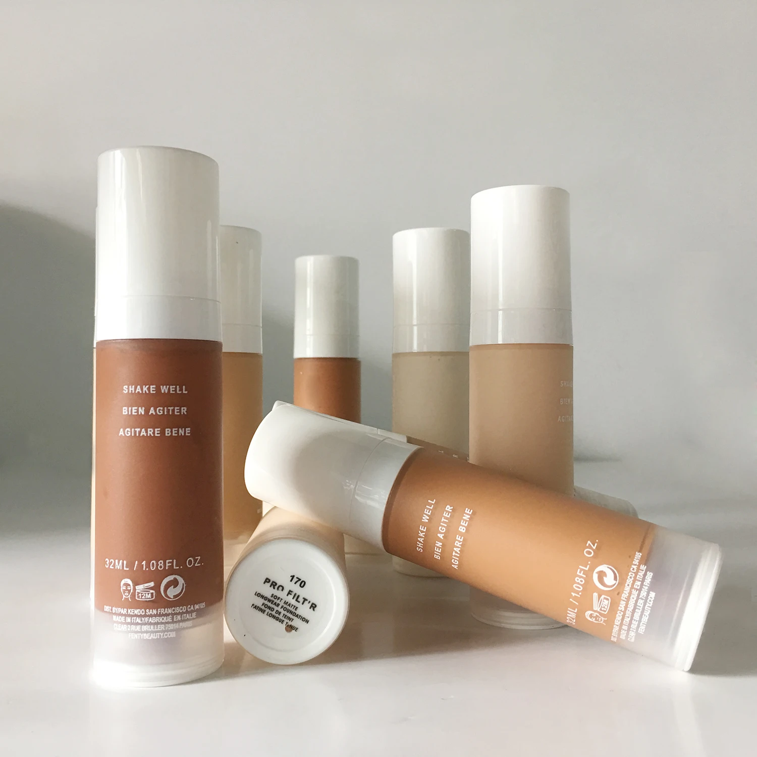 Rihanna Foundation PRO FILT'R, Мягкая матовая длинная основа, жидкая, полное покрытие, 40 цветов, водостойкая основа для макияжа