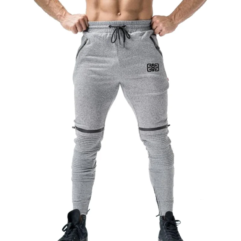 

Mens Joggers Autumn Winter Workout Sweatpants Cotton Zipper Pocket Men Pants Pleated Casual Trousers Gyms Fitness Track Pants