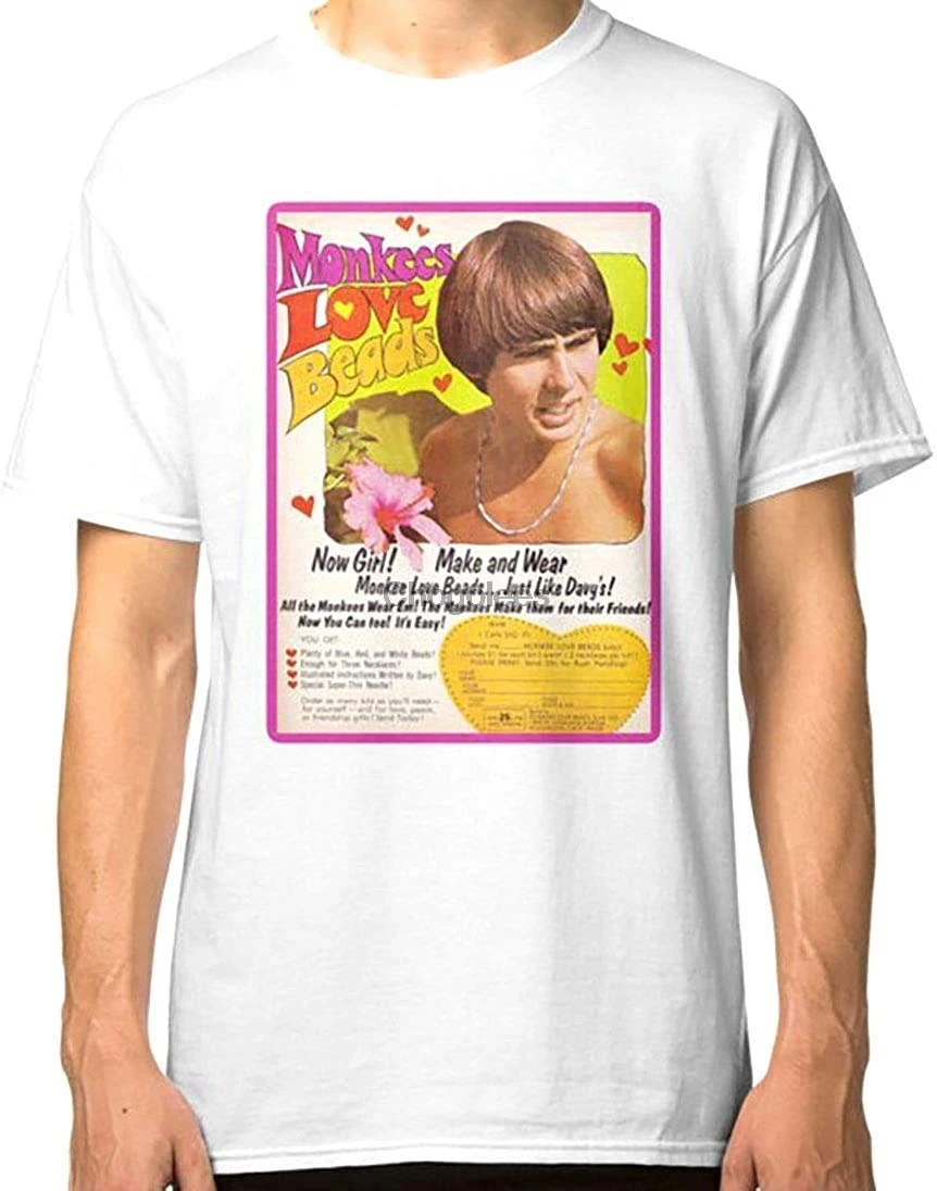 Футболка с надписью Love Beads The Monkees от Davy Jns подарок для женщин и мужчин | Мужская