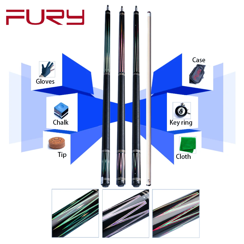 Серия Fury CL бильярдный кий 13 мм Tiger Tip Professional Half Tecnologia Maple Shaft Fashion Cool Point Billar Stick Kit|Кии