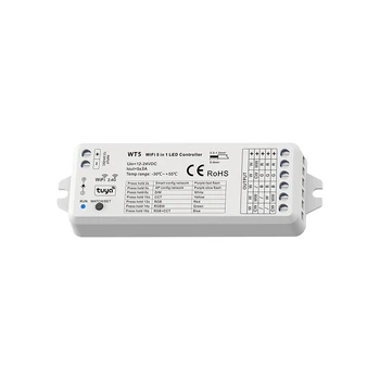 

Free shipping WT5 WiFi-RF 5-in-1 LED controller Used to control RGB, RGBW, RGB+CCT, color temperature or monochrome LED lights
