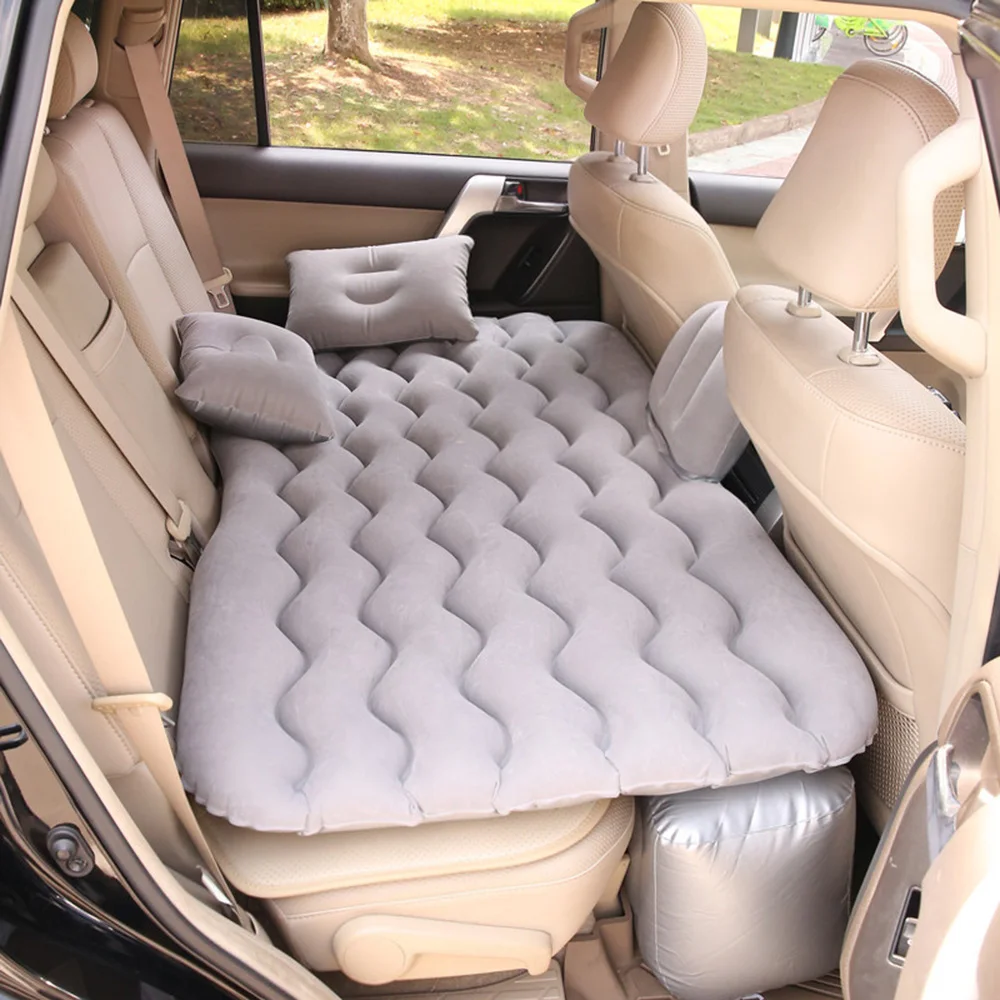 Открытый Кемпинг спальный коврик подушка коврик для автомобиля надувная кровать надувной матрас Универсальное автомобильное сиденье кровать с 2 воздушными подушками коврик для пикника - Цвет: Grey