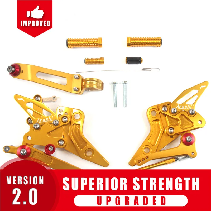 Arashi для KAWASAKI Z800 2013- Rearset CNC регулируемая подножка подножки задняя подставка для ног Z 800 ZR800 ABS 13 15 16 - Цвет: Gold