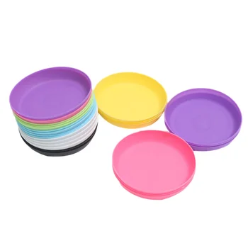 

20pcs Succulent Plant Pot Saucer Round Plastic Tray Flowerpot Water Plate for Garden Balcony (Random Color)