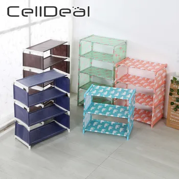

CellDeal 3/4/5 Layers Reinforced Non-woven Shoe Rack Living Room Fabric Dustproof Shoe Cabinet Organizer DIY Stand Shoes Shelf