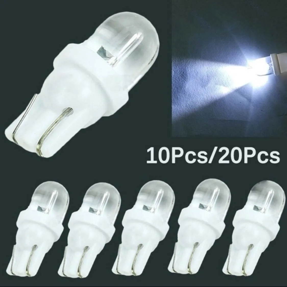 

10Pcs/20Pcs T10 12V 5W 194 168 158 W5W 501 White LED Side Car Wedge Light Lamp Bulb Car Side Bulbs Canbus Error Free for Car