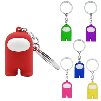 

6pcs/Set Among Us Handheld Game Toy Keychain Doll Silicone Pendant Key Chain Bag Decoration Couples Keyring