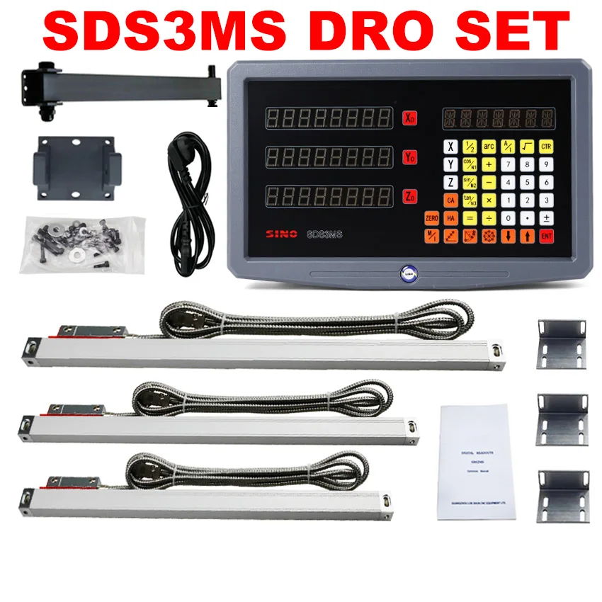 Набор/комплект для 3-осевого цифрового считывания YHSINO SDS3MS Dro и 3-х шт линейных