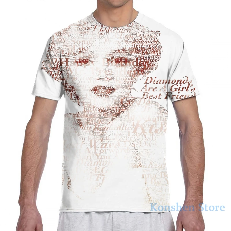 Мужская футболка Marilyn Monroe (2) женская модная с принтом по всей длине топы для