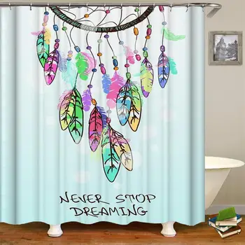 

Dreamcatcher Boho Pattern Printed Shower Curtains Bathroom Curtain Fabric Waterproof Macrame Shower Curtain Fashion Home Decor