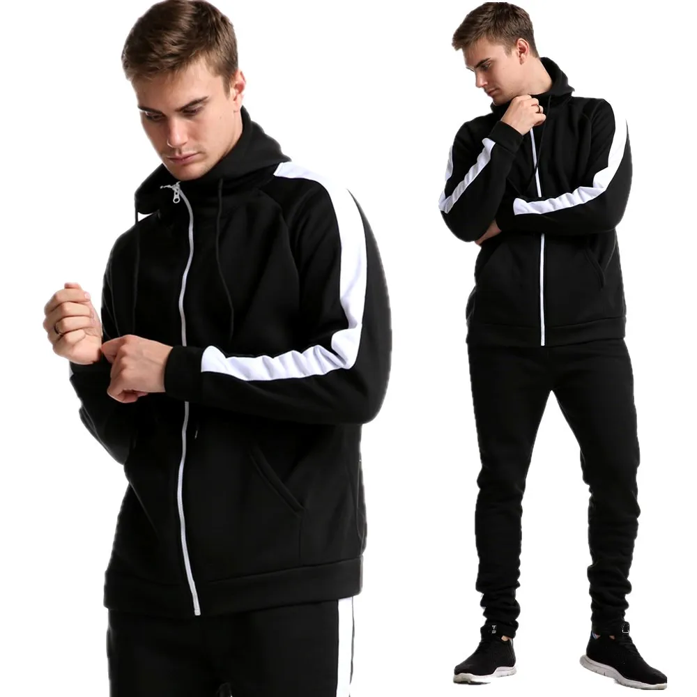 

fashion new sports suit hoodie zipper cardigan + sweatpants hooded men's casual loose autumn and winter warm hooded jacket