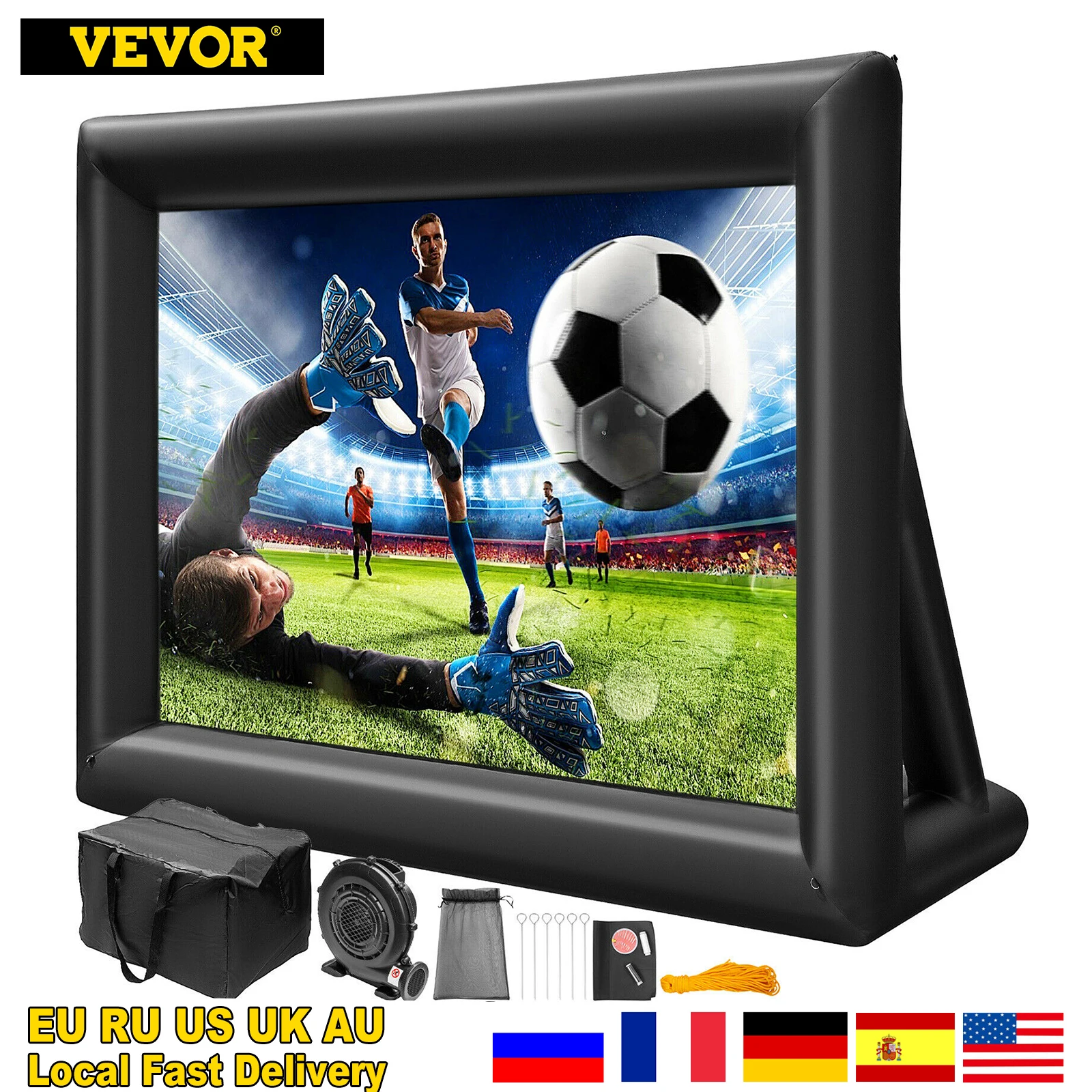 VEVOR 16FT 20FT надувной экран проектора для кино с 350 Вт моющаяся воздуходувка 16:9