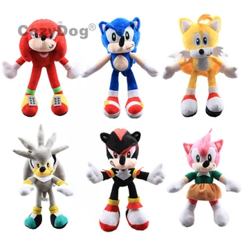 

30-45 cm Anime Hedgehog Tails Plush Toys Doll Peluche Cute Cartoon Mouse Flash Fox Stuffed Animals Toys Women Kids Gift