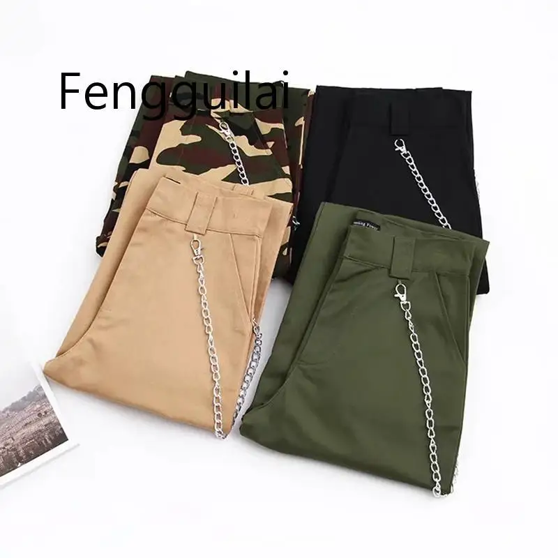 Spring 2020 Autumn Woman Camo Pants Women Cargo High Waist Pants Loose Trousers Joggers Women Camouflage Sweatpants Streetwear