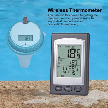 

Professional WD1228 Bathtub Thermometer Wireless Indoor and Outdoor Pool Thermometer with Alarm & Clock & Date